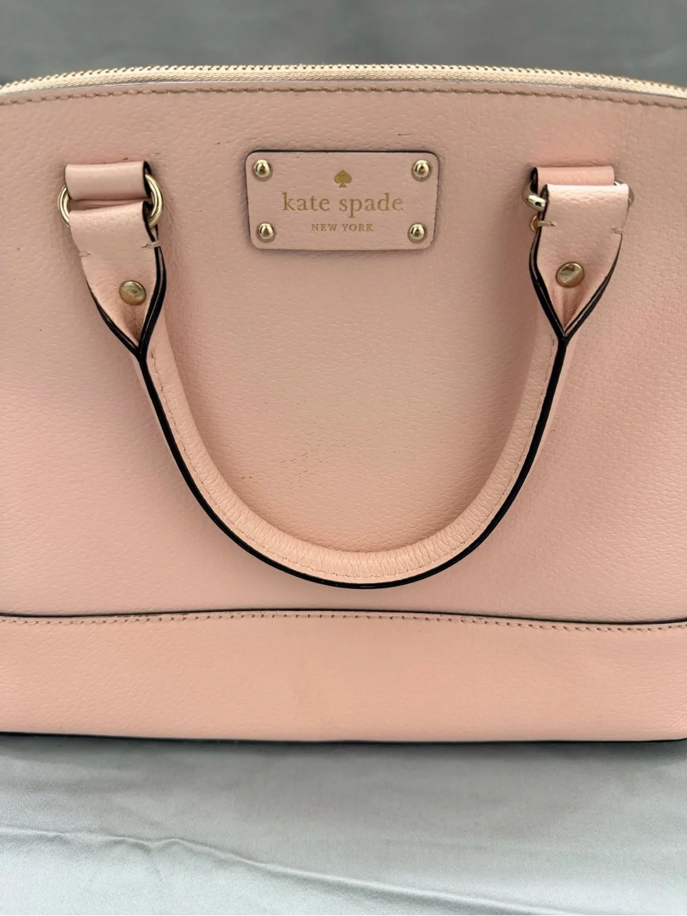 Kate Spade Blush Pink Leather Dome Satchel with Crossbody Strap
